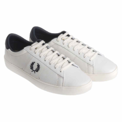 Fred Perry Spencer Leather Trainers in white with contrast laurel.jpg