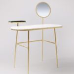 Swoon Editions Senzo Dressing Table, Marble & Brass.